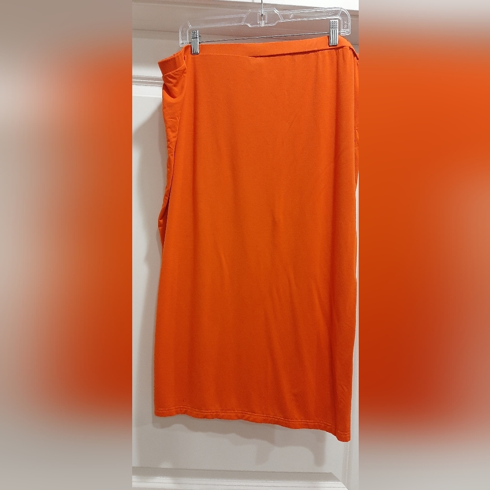 Bold Orange Knit Skirt